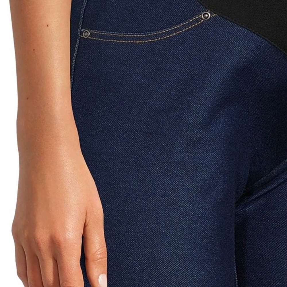 Maternity Blue Jeans Jeggings, Straight Leg Jeggings, 27” Inseam, Size (4-6) - Picture 7 of 11